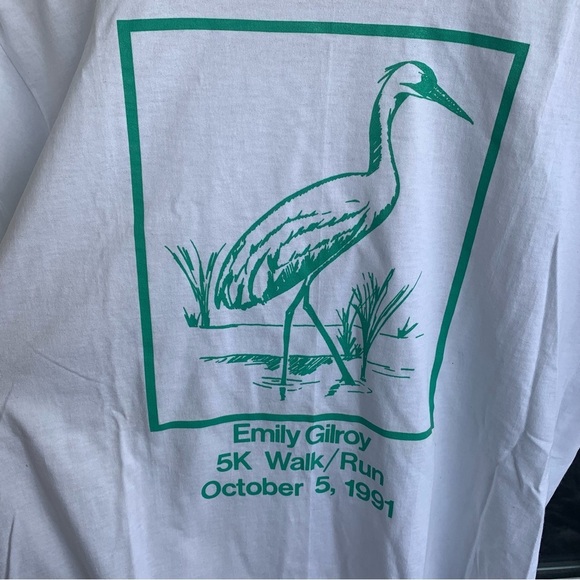 Vintage Tee Shirt Emily Gilroy 1991 Charity Event 5K Walk Run Bird Deadstock - Picture 1 of 7
